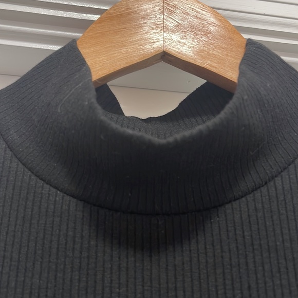 Aqua mock neck black dress - Picture 4 of 9